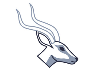 Antelope icon. Zoo icon outline. Simple vector illustration in modern thin line style.