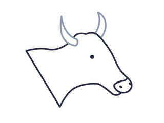 Cow icon. Zoo icon outline. Simple vector illustration in modern thin line style.