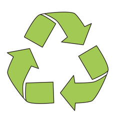 Obraz premium Recycling Symbol in Flat Style for Environmental Awareness