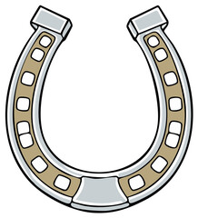 Cartoon Horseshoe Illustration for Luck Charms and Symbolic Western Themes