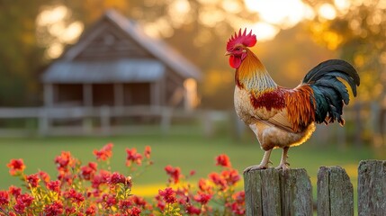 Rooster at Sunrise