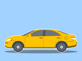 A sedan-style car illustration. Modern transportations illustration. Flat vector concept.