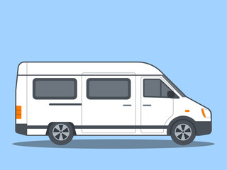A city transport minibus. Modern transportations illustration. Flat vector concept.