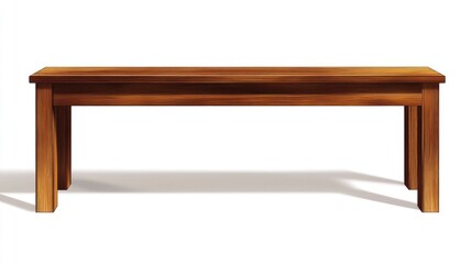 Wooden bench isolated on white background for design and product display