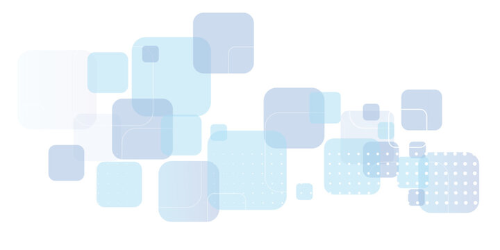 Abstract blue squares background. Modern futuristic blue geometric square shape overlapping layer on white background.
