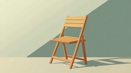 Wooden chair isolated against a neutral background for design and decor