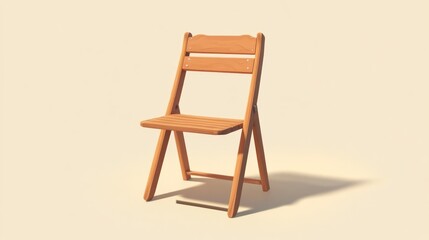 Wooden chair isolated on neutral background minimal design copy space
