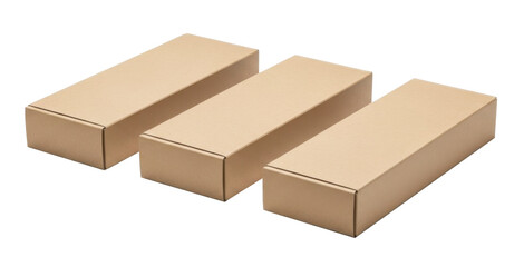 Flat Cardboard Mailer Packaging Box Isolated on Transparent Background