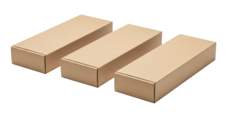 Flat Cardboard Mailer Packaging Box Isolated on Transparent Background