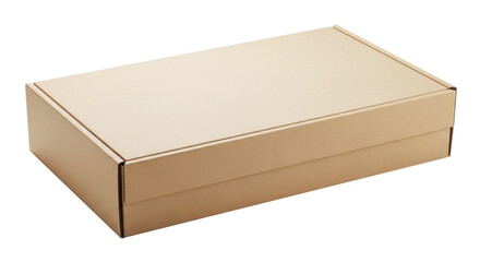 Flat Cardboard Mailer Packaging Box Isolated on Transparent Background