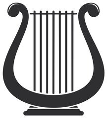 Classic Lyre Musical Instrument Silhouette Ancient Greek Harmony Icon