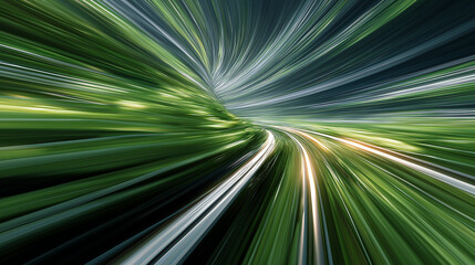 Obraz premium Tunnel Vision: A vibrant abstract composition showcasing a tunnel of light and speed. The eye is drawn to the center, creating a sense of forward momentum. 