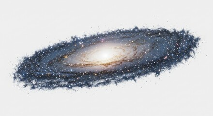 広大な宇宙空間に輝く無数の星々が美しい螺旋を描く壮大な渦巻銀河の神秘的な光景. AI Generated