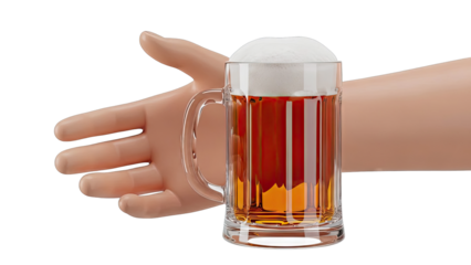 Cartoon Hand Offering a Mug of Beer