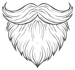 Obraz premium Stylized beard and mustache vector graphic illustration. Vintage design element. Cartoon