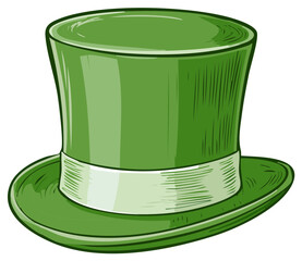 Festive green top hat illustration celebrating St Patricks Day and Irish luck