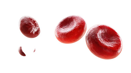 Red blood cells medical illustration on transparent background