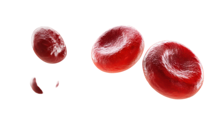 Red blood cells medical illustration on transparent background
