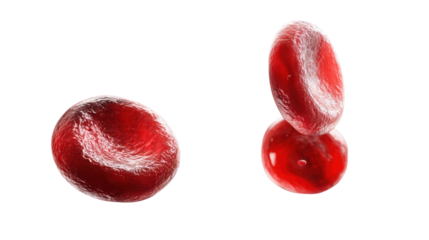 Red candy canes on transparent background