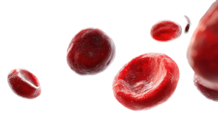 Red blood cells medical illustration on transparent background