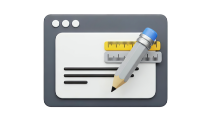 3D Illustration of Graphic Design and Content Creation Tools