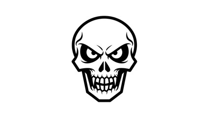 Menacing Skull Graphic Illustration Design Element.