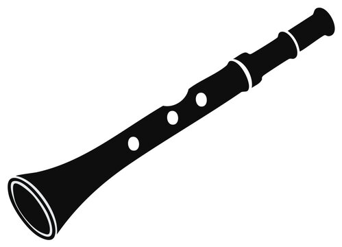 Traditional Woodwind Instrument Black Silhouette Icon Vector Music Art Folk Culture
