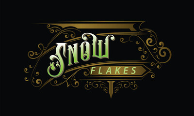 SNOW FLAKES lettering custom style design
