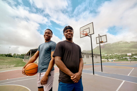 happy Basketball players portrait 