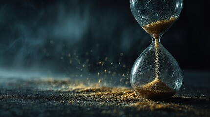 Desk Accessory for Personal Reflection, Cracked Hourglass Serves as a Daily Reminder of Finite Time and Life Priorities