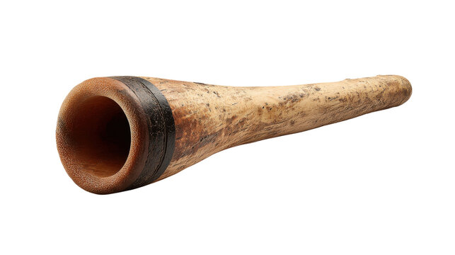 Didgeridoo, ancient australian wind instrument, representing aboriginal culture, traditional music, and tribal heritage on transparent background