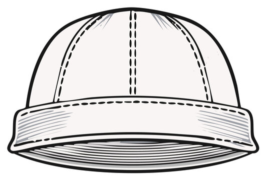 Docker Hat Illustration Simple Short Brimless Cap Fashionable Headwear