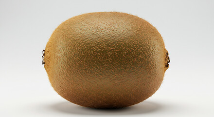 Eine frische haarige Kiwi mit weicher Studiobeleuchtung auf hellem Hintergrund appetitlich pr�sentiert. AI Generated
