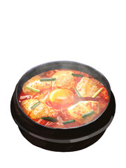 スンドゥブチゲ（湯気付き）