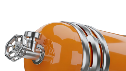 Orange Tank with Chrome Valve