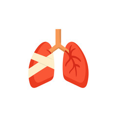 lung injury or respiratory illness icon illustration