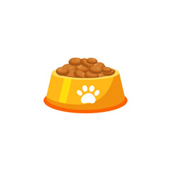 pet food bowl filled with dry kibble illustration