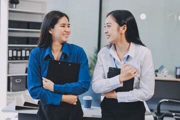 Businesswomen having discussion in office