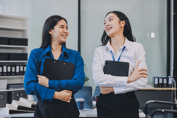 Businesswomen having discussion in office