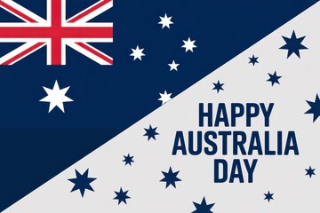 A graphic design celebrating Australia Day with the country's flag and stars
