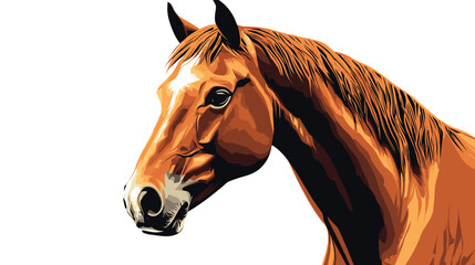 Brown Horse Head Closeup Portrait.