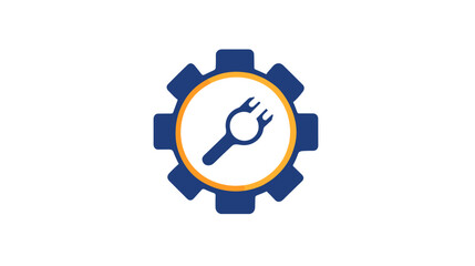 Obraz premium Gear Icon with Wrench Inside Circle.