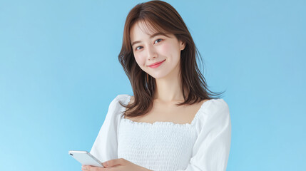 Businesswoman using smartphone for work communication