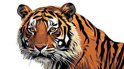 Tiger Head Closeup Portrait Illustration. © Fandi Comp