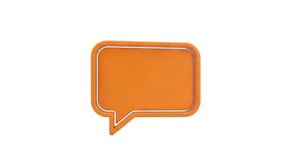 Orange Speech Bubble with White Outline