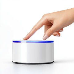 Interactive smart device control home setting digital technology modern environment close-up view user engagement