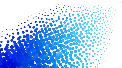 Blue dots gradient pattern on white background, abstract design