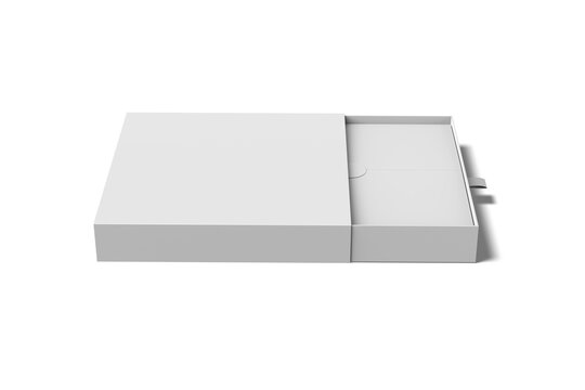 Front View of Blank Thin Slide Box, 3d Illustration