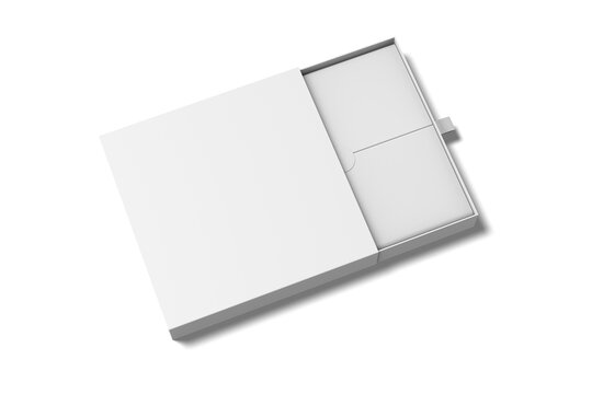 High Angle View of Blank Thin Slide Box, 3d Illustration