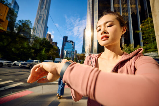 Athlete woman in New York City